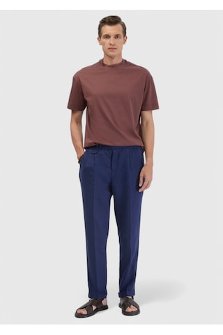 Ramsey İndigo Çizgili Dokuma Carrot Fit Casual %100 Keten Pantolon Ramsey İndigo Çizgili Dokuma Carrot Fit Casual %100 Keten Pantolon
