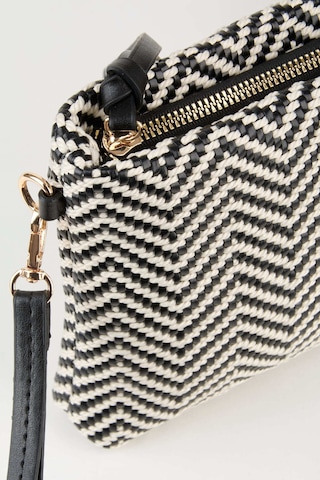 Vivaq Kadın Bellis Balık Sırtı Siyah-beyaz Astarlı Bilek Askılı Portföy El Ve Clutch Çanta Siyah Beyaz