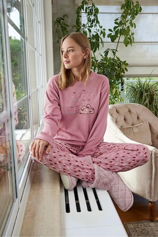 Aydoğan Kadın Bisiklet Yaka Termal Pijama Takımı 30021p- 1 Adet Pembe