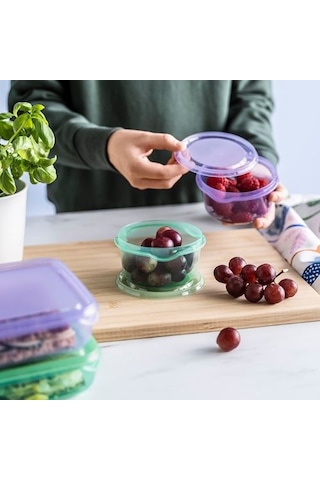 Ikea Pruta Plastik Saklama Kabı Seti, Lila-yeşil, 0,3 Lt, 2 Parça