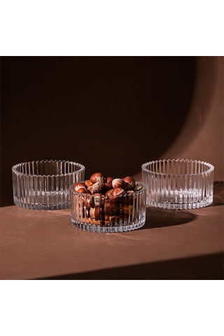 Porsima İstanbul 6 Parça Cam Çerezlik Sunum Magnolia-magnolya Kasesi Şeffaf