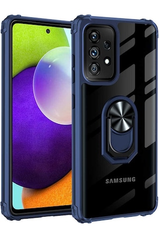 Samsung Uyumlu Galaxy A52 Kilif Standli Yüzüklü Mola Silikon Kapak 479976488