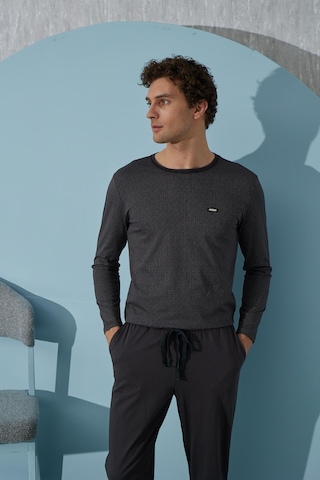 Erkek Uzun Kol Puanlı Antrasit Pijama Takımı C9t4n2o1 001
