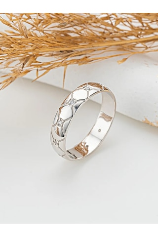 Lepta Rodhiyum Kaplamalı 925 Ayar Gümüş Yüzük 362004902 Gri