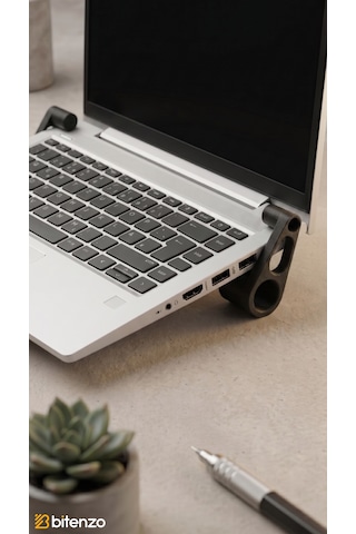 Taşınabilir Mini Laptop Standı V2 - 2'li Set Ergonomik Yükseltici Aparat - Siyah