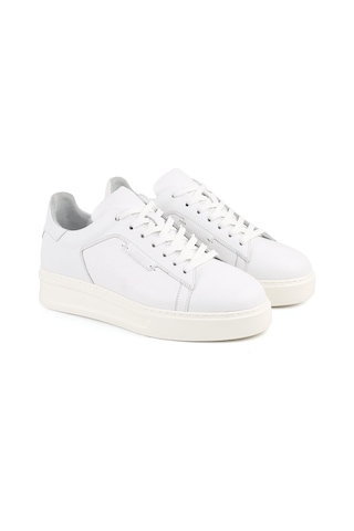 Libero L5770 Hakiki Deri Ultra Hafif Kalın Eva Taban Bağcıklı Erkek Sneaker Günlük Ayakkabı Beyaz