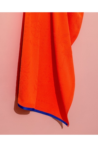 Madame Coco Sorle %100 Pamuk Plaj Havlusu - Turuncu - 70x150 Cm 8684427222843 Turuncu