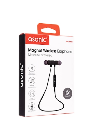 Asonic AS-XBK60 Bluetooth Mıknatıslı Kulak İçi Kulaklık