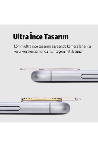 Northcity Apple Uyumlu iPhone 11 Kamera Lens Koruyucu Diamond Taşlı Parlaklıkla Çizilmelere Son