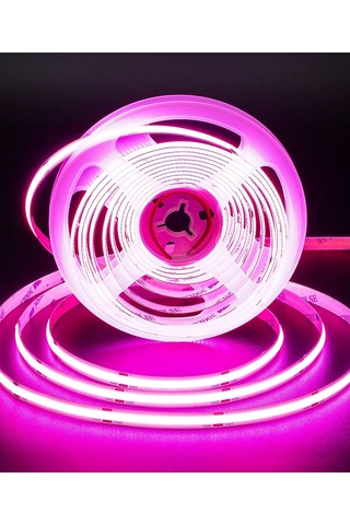 12v Cob Şerit Led Pembe Işık - Metrede 360 Led - 5 Metre 5 METRE