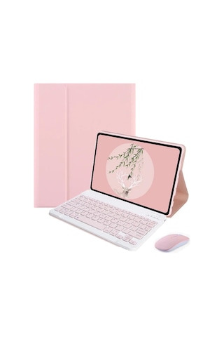 Lenovo Tab M11 11 Bt Klavye Mouse+stand Kılıf-bkk6 Pembe