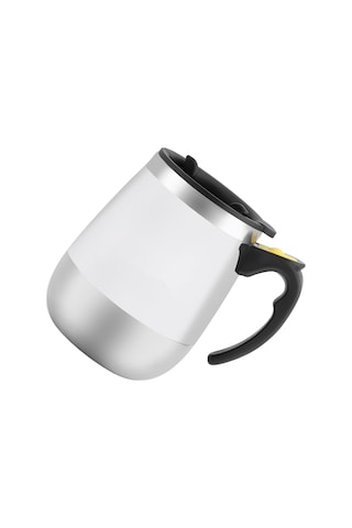 Lemestar Beyaz Otomatik Manyetik Karıştırıcı Kupa - Paslanmaz Çelik Isı Yalıtımlı, Gezginler İçin Spillproof, Kahve Şeker Krema Hızlı Karıştırma Beyaz