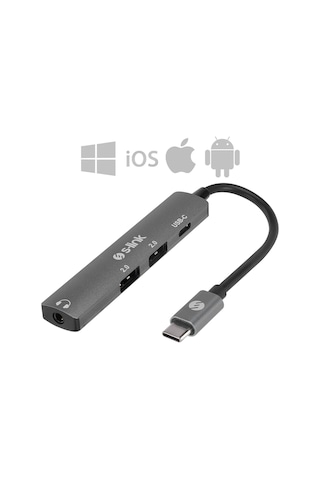 S-link Metal Type-c To 2 Usb Usb-c Çevirici Dönüştürücü Hub