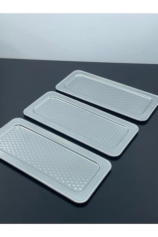 6 Lı Plastik Dikdörtgen Kahve Sunumluk Servis Tepsi