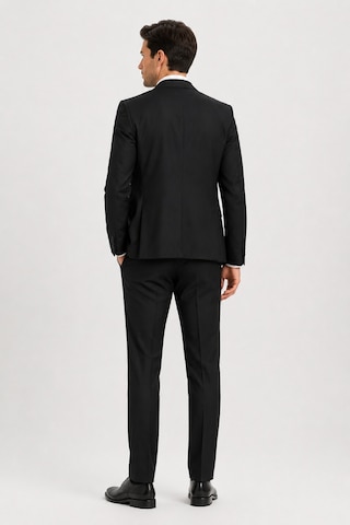 Sabri Özel Erkek 6 Drop Slim Fit Takım Elbise Klasik Paça Şık Ceket Pantolon Takım S25s10ms003 - Siyah