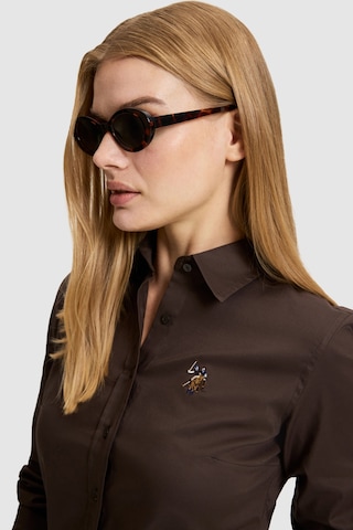 U.S. Polo Assn. Kadın Koyu Kahverengi Uzun Kollu Basic Gömlek 50329503-vr084
