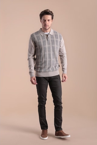 Ferraro Polo Yaka Superfine Yün Kazak - Bej Bej