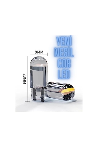 2 Adet Beyaz T10 Dipsiz Park Ampül Yeni Nesil Cob Led