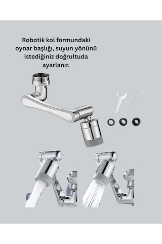 Çok - 117 - Yönlü Dönebilen Musluk Başlığı 2 Fonksiyonlu - Ece-umay - Su Akışı Filtreli
