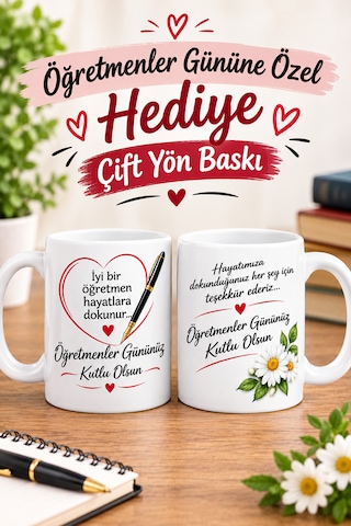 Öğretmenler Günü Ne Özel Hediye Kupa Bardak Öğretmene Yeni Bardak Hediyesi Beyaz