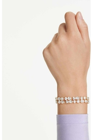 Swarovski Mesmera Bracelet, Mixed Cuts, White, Gold-tone Plated Gold
