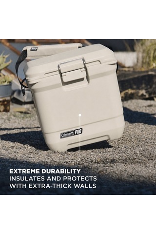 Coleman Pro 25qt Buzluk Kamp Yat Tekne 24l 36 Kutu Kapasite 3 Gün Soğuk Tutar Taşınabilir Bej