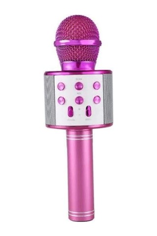 Ws-858 Usb-aux-sd Kart Girişli Wireless Bluetooth Karaoke Mikrofon - Pembe Beyaz Ws-858 Usb-aux-sd Kart Girişli Wireless Bluetooth Karaoke Mikrofon - Pembe Beyaz