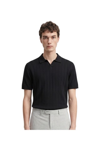 Anthony Jackson Premium Erkek Triko Polo Yaka T-shirt Ravello Siyah