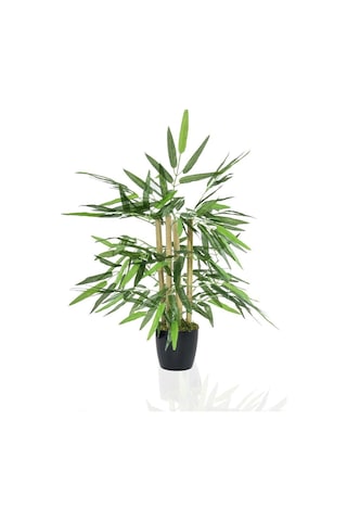 Yapay Ağaç Bambu Ağacı 4 Gövdeli 50X35 Siyah Plastik Saksılı