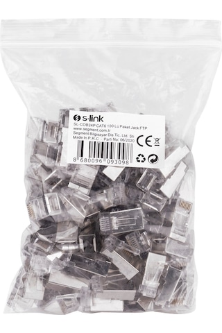 S-lınk Sl-cob24p, Rj45, Yeni Nesil Jac, Utp, Cat6, Metal 100lü Paket