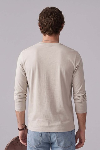 Barrels And Oıl Erkek Uzun Kollu Sweatshirt - Bej Bej