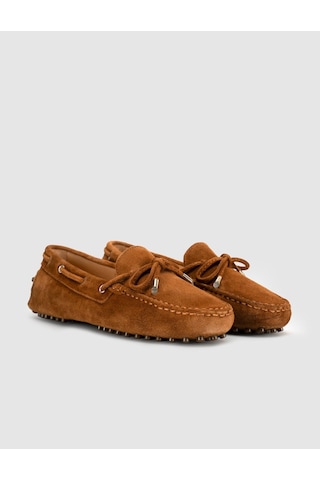 Taba Hakiki Deri Bağcıklı Günlük Loafer Mokasen Kadın Ayakkabı