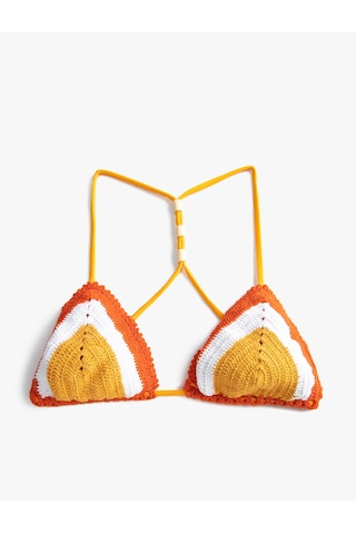 Koton Koton X Şahika Ercümen - Kroşe Örgü Üçgen Bikini Üstü Sarı 2sak10254bm Sarı