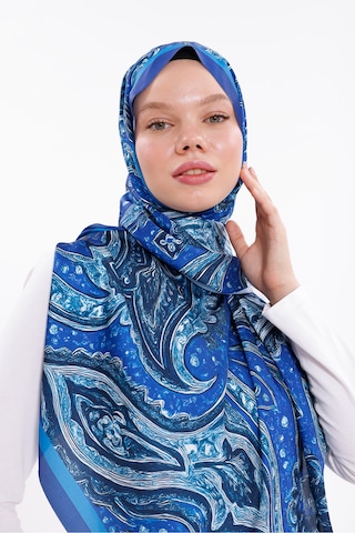 Tarzını Seç Gece Dalgaları Desenli Şifon Saten Şal - 70x170 Cm