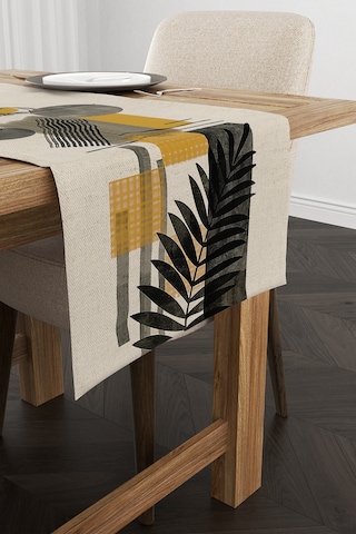 Sarı Krem Bohem Modern Desenli Dijital Baskılı Runner Cgh936-Rn