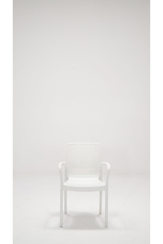 2 Adet Rattan Lüx Beyaz Sandalye / Balkon-Bahçe-Teras Beyaz