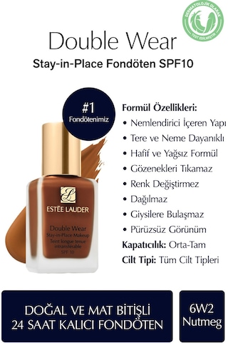 Estee Lauder Double Wear Spf10 6W2 Nutmeg Fondöten 30 ML