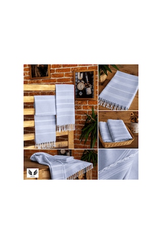 Pega Sultan Peştamal %100 Koton Bebe Mavisi Plaj Havlusu 90 x 170 CM