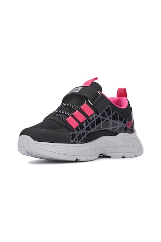 Günlük Çocuk Unisex Sneaker Nefes Alabilen Lastik Bağcıklı Cırt Cırtlı Hafif Esnek Ayakkabı 0013 Siyah - Fuşya