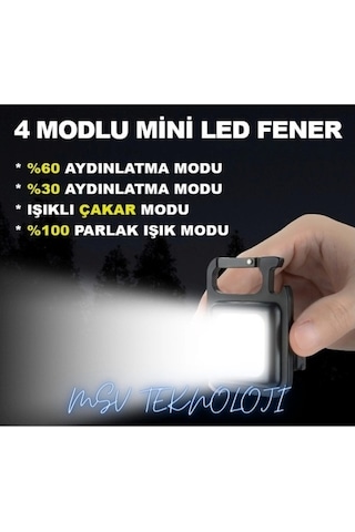 3 Adet 6w 4 Modlu Mini Led Fener Usb Şarjlı 6500 K Beyaz Işık Suya Dayanıklı Ip65 Çok Renkli