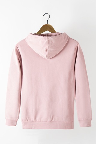 Terapi Men Erkek Pudra Kapüşonlu Kanguru Cepli Basic Sweatshirt Pudra