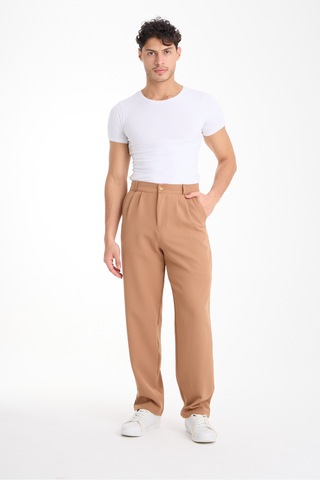 Gugus Erkek Baggy İthal Kumaş Pantolon Bej