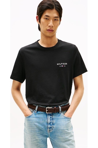 Tommy Hilfiger Brand Love Small Hılfıger Tee Erkek Siyah T-shirt - Mw0mw41456