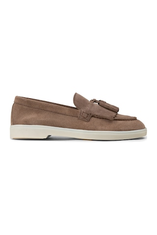 Deery Kadın Hakiki Süet Vizon Renk Püsküllü Loafer - 02042zvznc01