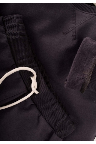 Cigit Basic Karyoka Detaylı Sweatshirt Takım 3-8 Yaş Siyah Siyah