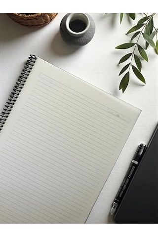 A4 Boyutunda Şeffaf Kapağa Sahip Yırtılmaz Su Geçirmez Spiralli 60 Yapraklı Not Defteri, Ofis İçin İdeal, Planlayıcı Çizgili 124-Pembe