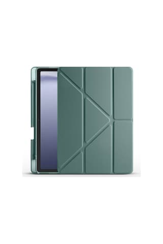 Galaxy Tab A9 Kılıf Uyumlu Zore Tri Folding Kalem Bölmeli Standlı Kılıf-koyu Yeşil Tablet Kılıfı