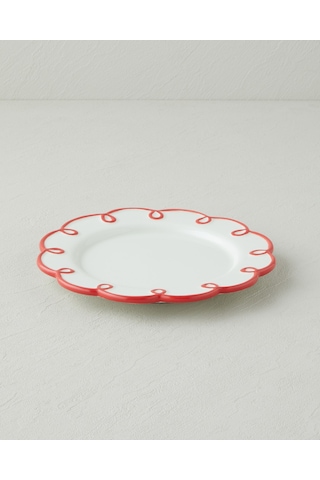 English Home Lovely Loop Dolomite Pasta Tabağı 20,5 Cm Kırmızı