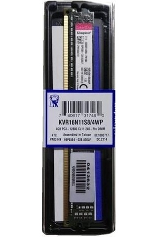 4 GB DDR3 1600 KINGSTON CL11 KVR16N11S8/4WP