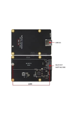Raspberry Pi 4 Uyumlu M.2 Sata Ssd Genişletme Kartı Geekworm X862 V2.0